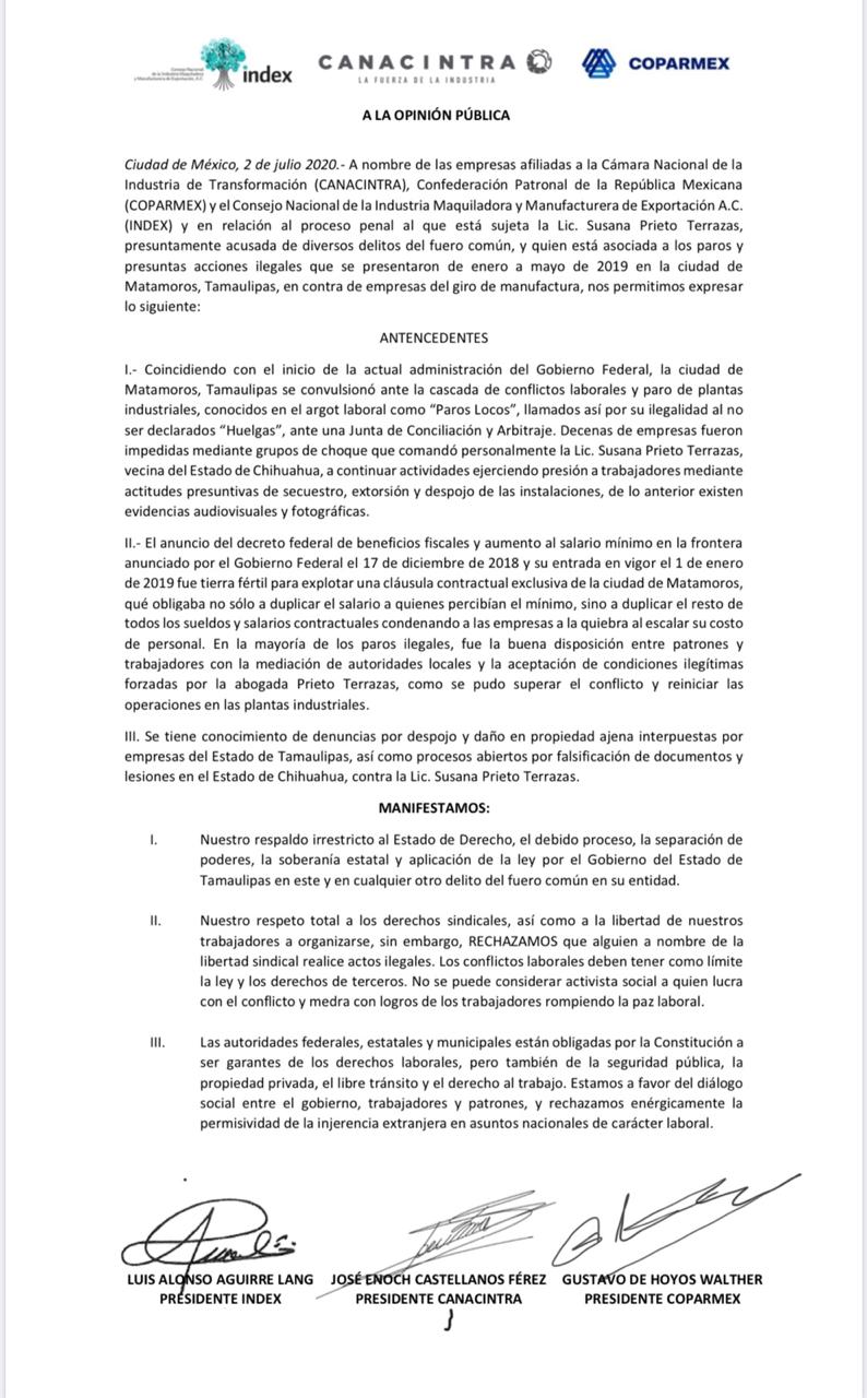 1 rechazan