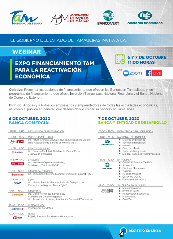 3 Tamaulipas organiza Expo Financiamiento para la reactivación económica