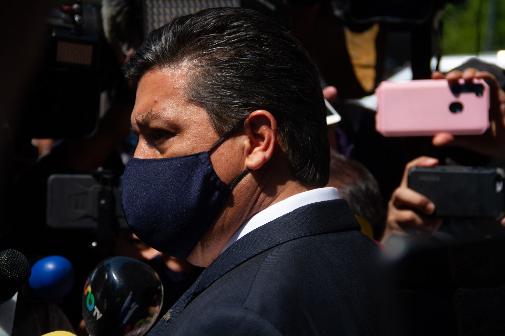 Francisco García Cabeza de Vaca, gobernador de Tamaulipas a su llegada a reunión en Palacio Nacional con Andrés Manuel López Obrador, presidente de México