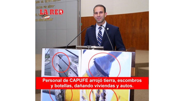 tierra, escombros e incluso botellas que