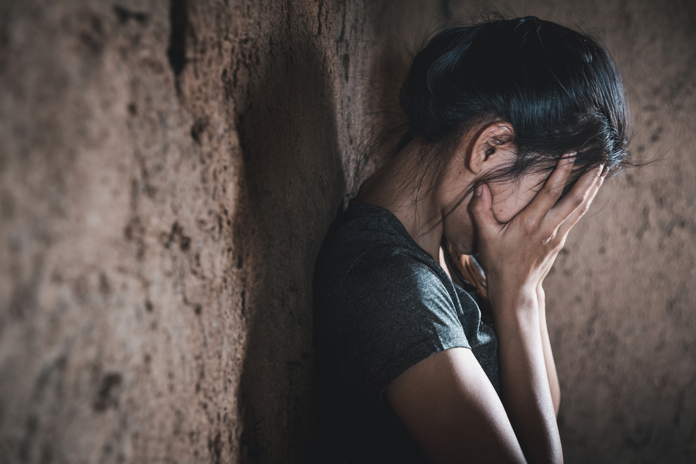 Young,Depressed,Woman,,Domestic,Violence,And,Rape.,Stop,Abusing,Violence,